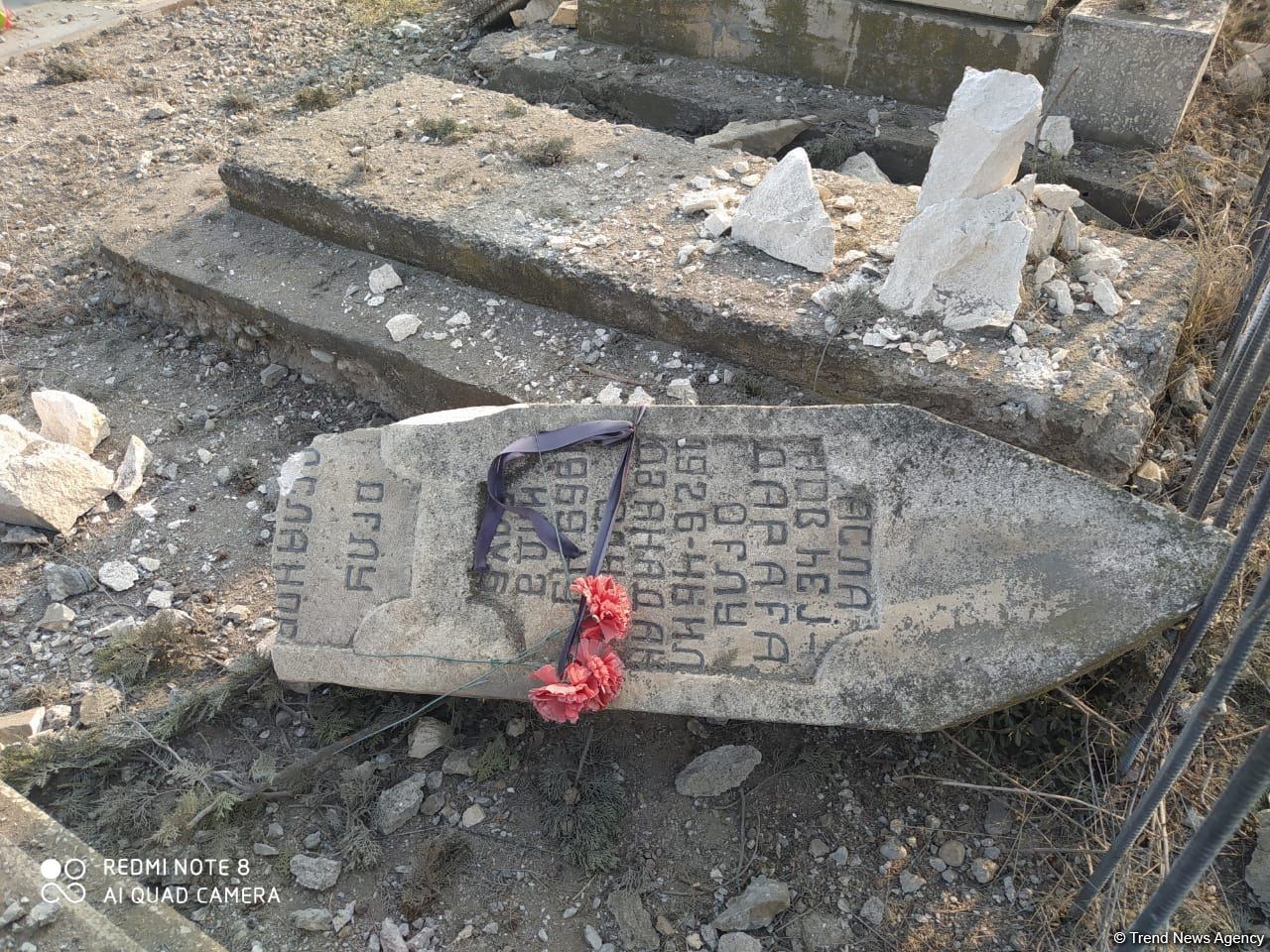 Armenian Armed Forces shell cemetery in Azerbaijan's Tartar, destroying many graves (PHOTO)