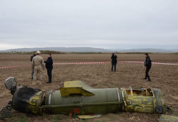 Journalists in liberated Fuzuli shown 'Tochka-U' missile wreckage - results of Armenian attacks (PHOTO/VIDEO)