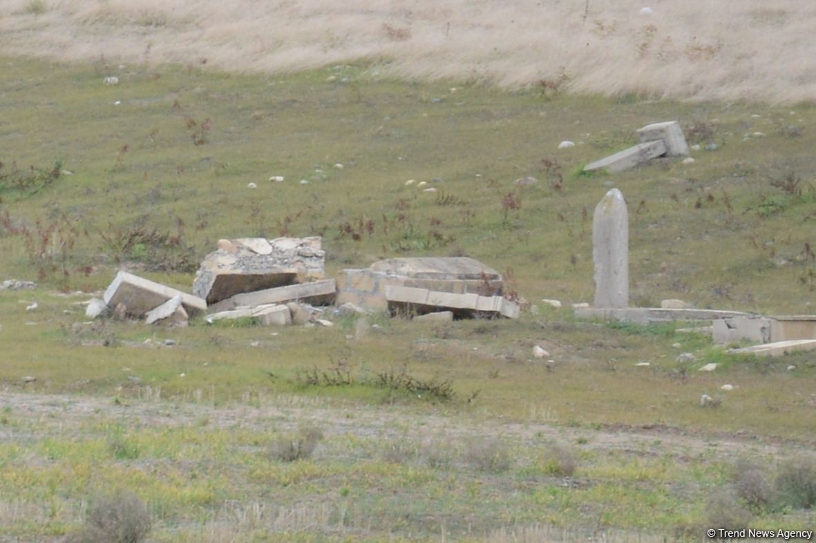 Armenians completely destroy cemetery in Fuzuli district (PHOTO)