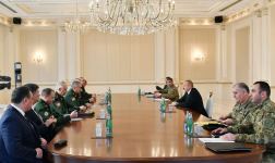 Президент Азербайджана Ильхам Алиев принял делегацию во главе с министром обороны России (ФОТО/ВИДЕО)