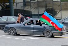 Праздничный автопробег в Баку в связи с освобождением Лачина (ФОТО)