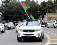 Праздничный автопробег в Баку в связи с освобождением Лачина (ФОТО)