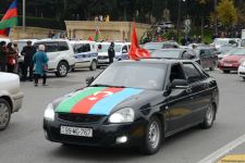Праздничный автопробег в Баку в связи с освобождением Лачина (ФОТО)