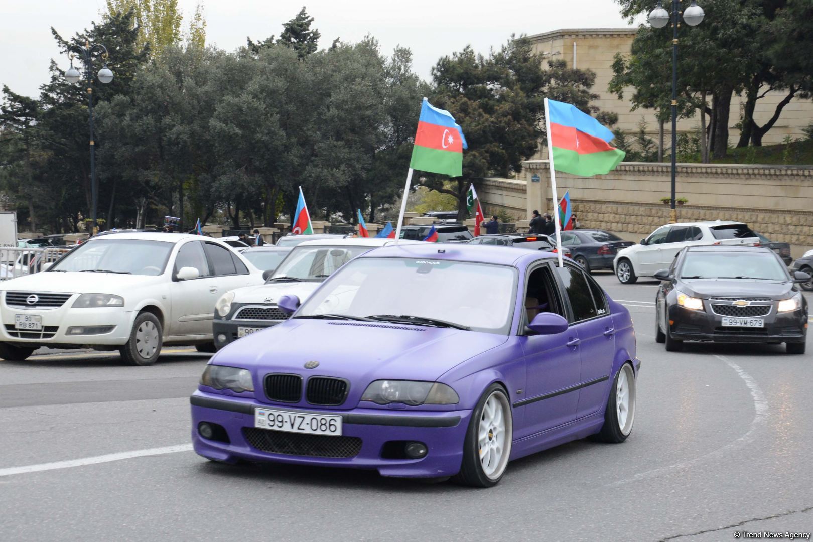 Праздничный автопробег в Баку в связи с освобождением Лачина (ФОТО)