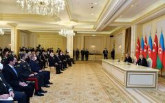 Президенты Азербайджана и Турции выступили с заявлениями для печати (ФОТО/ВИДЕО)