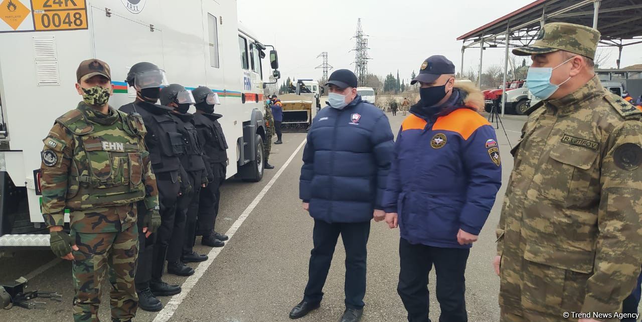Азербайджанские и российские саперы приступили к подготовительным курсам по разминированию Агдама (ФОТО)
