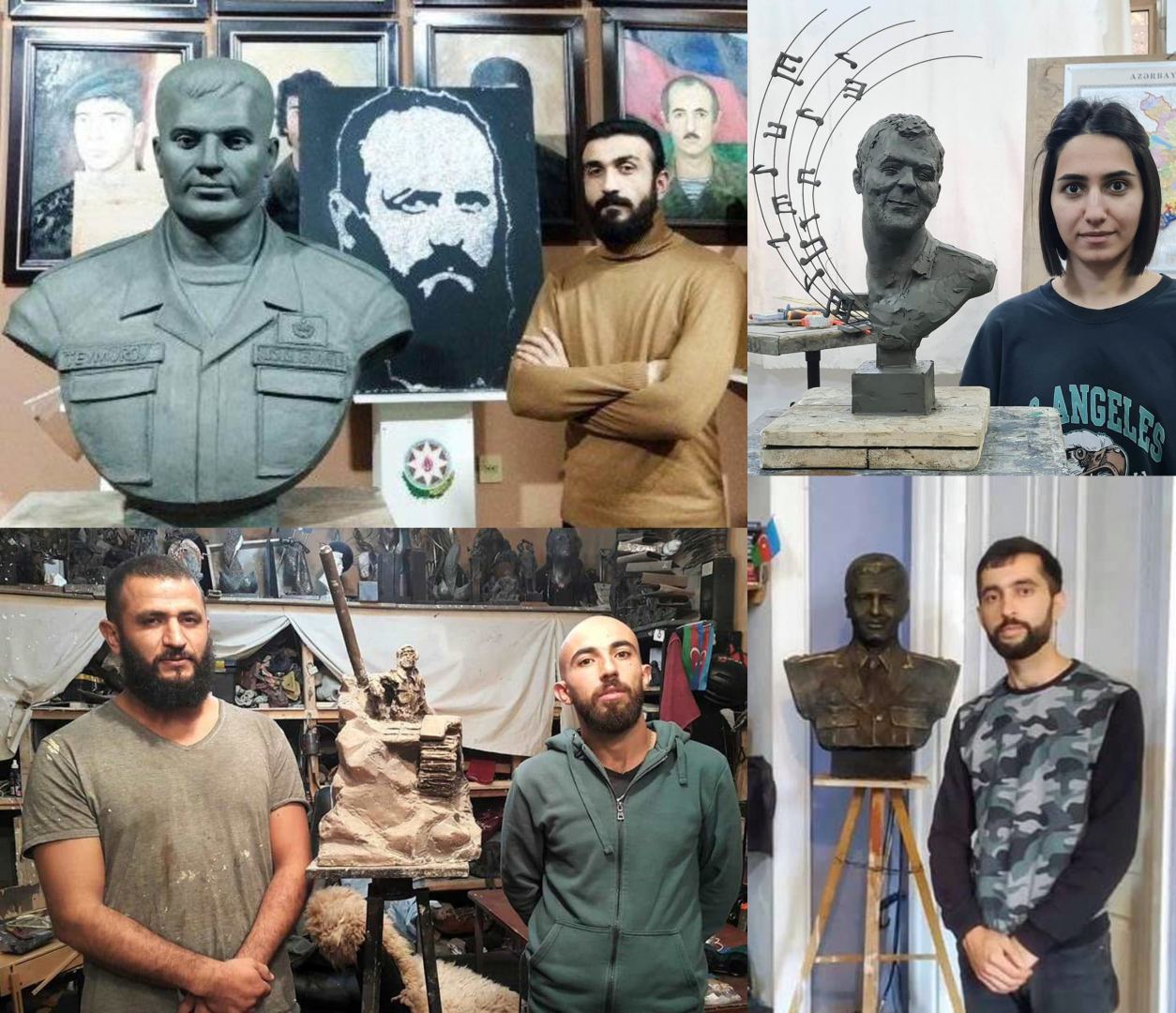 Молодые скульпторы увековечивают  историческую победу Азербайджана в бюстах, памятниках и барельефах (ВИДЕО,ФОТО)
