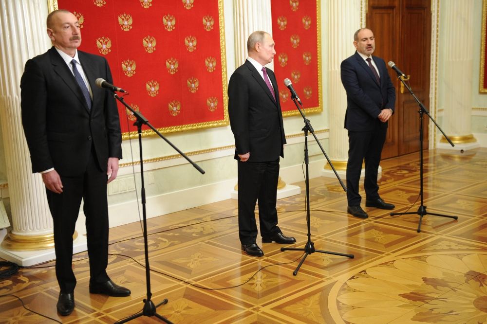 Президент России, Президент Азербайджана и премьер-министр Армении выступили с заявлением для прессы (ФОТО)