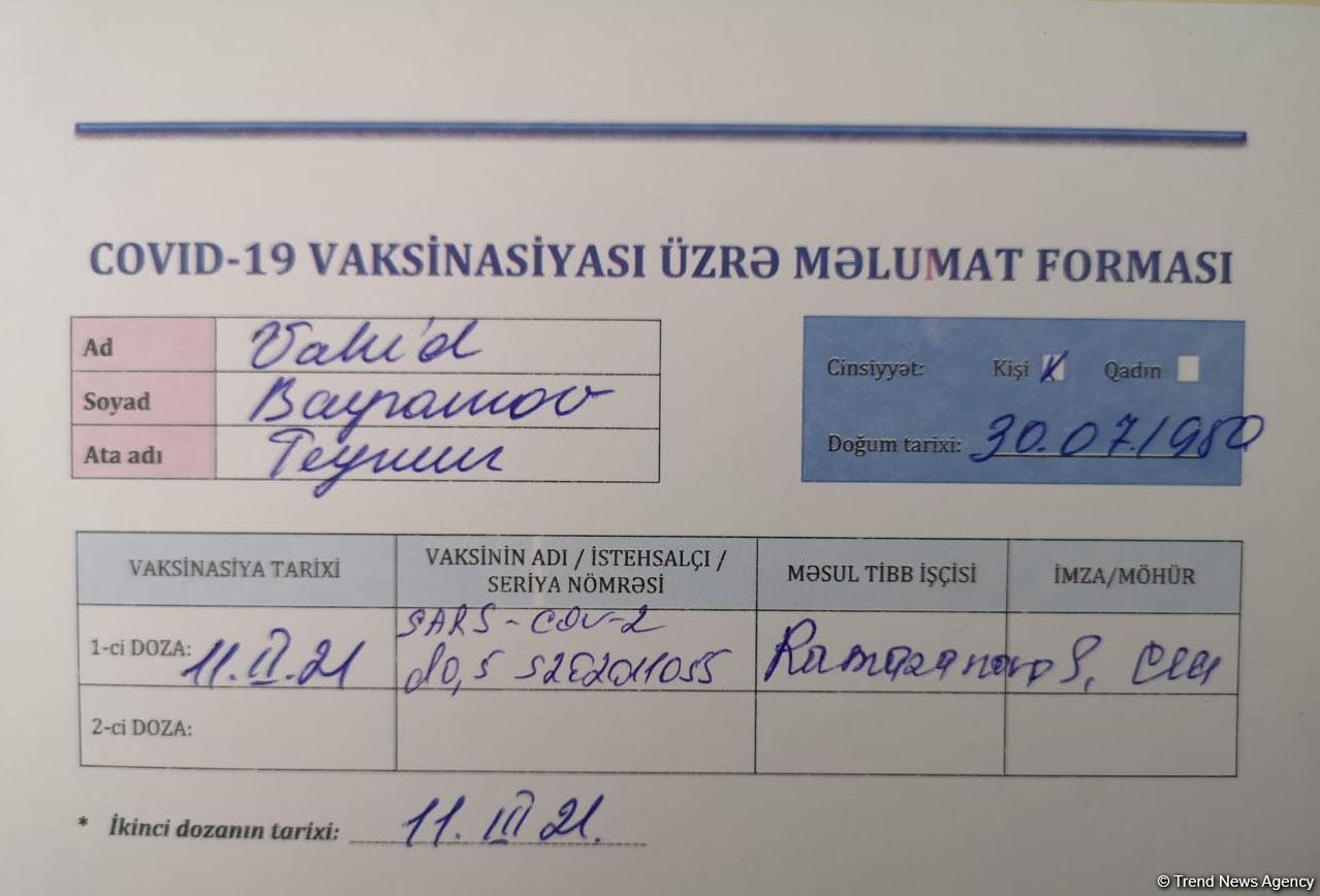 Мне ввели вакцину от COVİD-19,  чувствую себя хорошо – глава ассоциации (ФОТО)