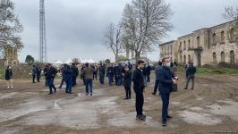 Делегация Тюркского совета осмотрела разрушенное здание Агдамского драматического театра (ФОТО)