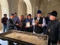 Члены Албано-удинской христианской религиозной общины Азербайджана в древнем албанском храме в селе Туг - Trend TV (ФОТО)
