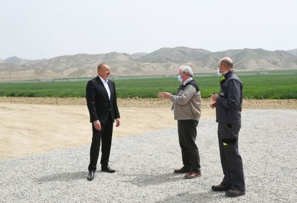 President Ilham Aliyev attends presentation of agropark owned by Agro Dairy LLC in Hajigabul (PHOTO)