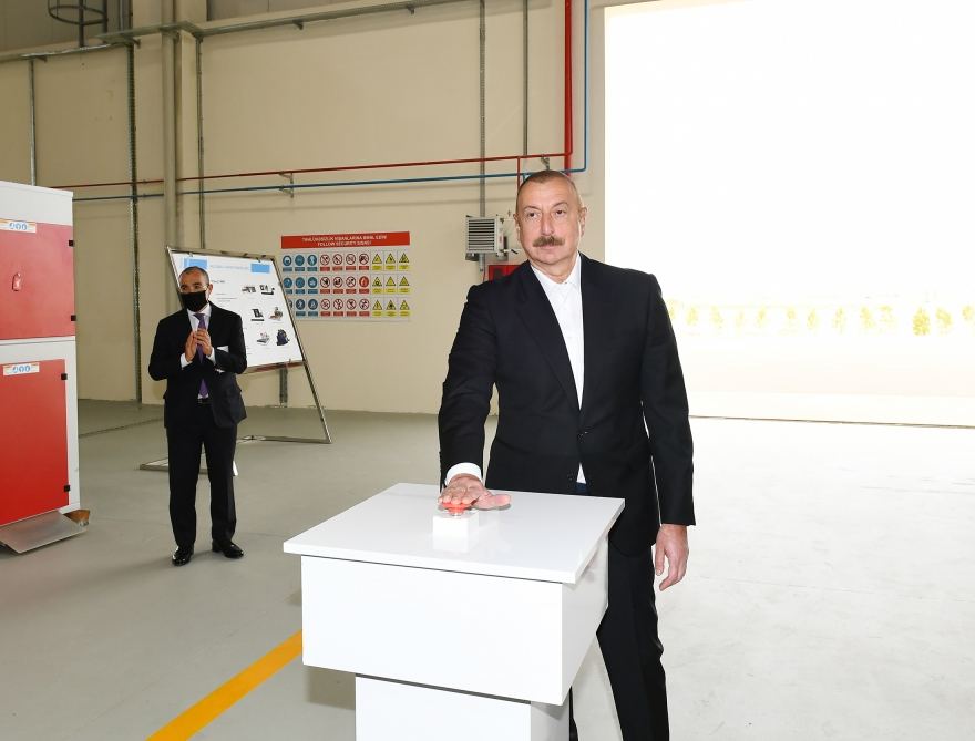 Президент Ильхам Алиев принял участие в открытии Гаджигабульского промышленного квартала (ФОТО)