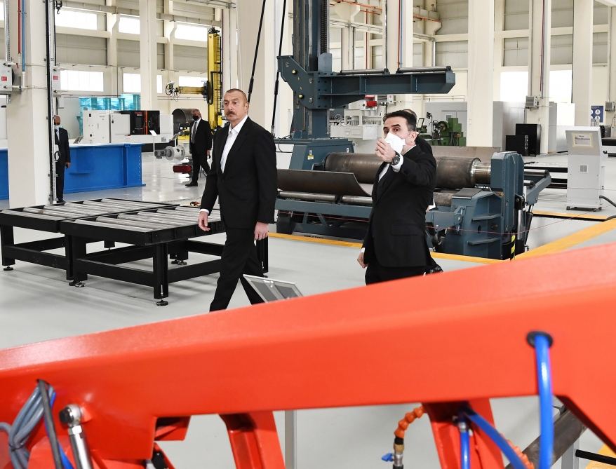 Президент Ильхам Алиев принял участие в открытии Гаджигабульского промышленного квартала (ФОТО)