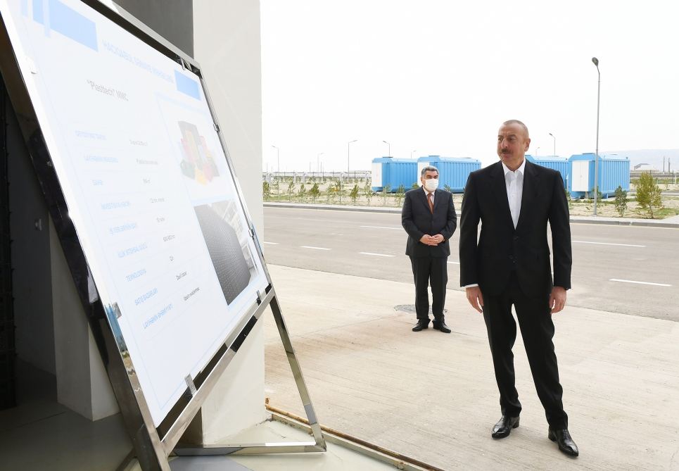 Президент Ильхам Алиев принял участие в открытии Гаджигабульского промышленного квартала (ФОТО)