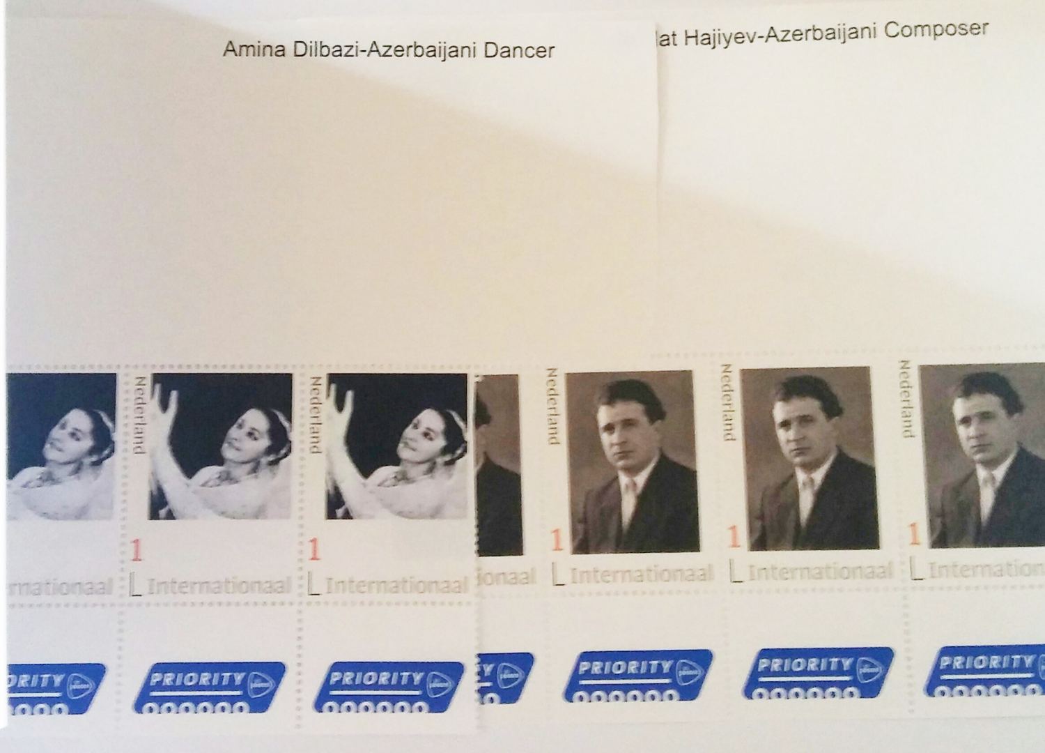 В Нидерландах выпущены почтовые марки "Амина Дильбази" и "Джовдет Гаджиев" (ФОТО)