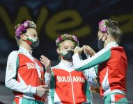 В Национальной арене гимнастики состоялась церемония награждения победителей и призеров Кубка мира в Баку (ФОТО)