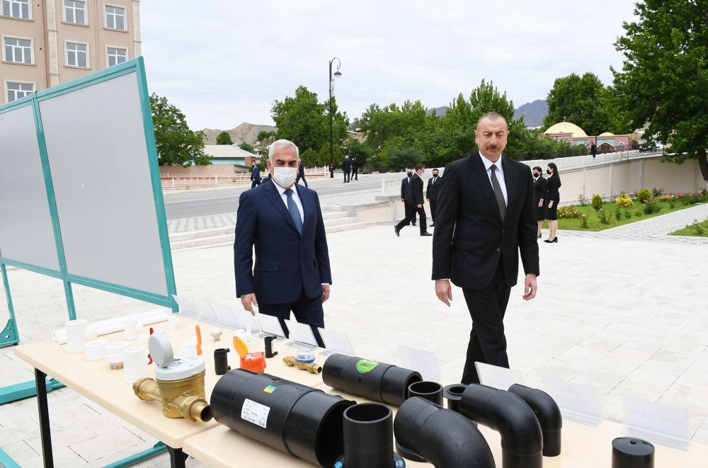 Президент Ильхам Алиев принял участие в открытии проекта реконструкции систем питьевого водоснабжения в Ордубаде (ФОТО)