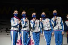 В Баку состоялась церемония награждения победителей Всемирных соревнований по аэробной гимнастике среди групп (ФОТО)