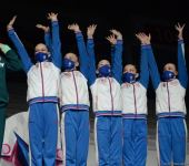 В Баку состоялась церемония награждения победителей Всемирных соревнований по аэробной гимнастике среди групп (ФОТО)