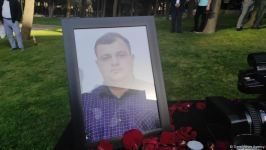 В Баку чтят память журналистов, погибших в результате подрыва на мине в Кельбаджаре (ФОТО)