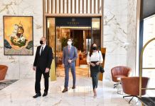 Azerbaijani president, first lady attend inauguration of InterContinental Baku hotel (PHOTO)