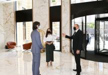 Azerbaijani president, first lady attend inauguration of InterContinental Baku hotel (PHOTO)