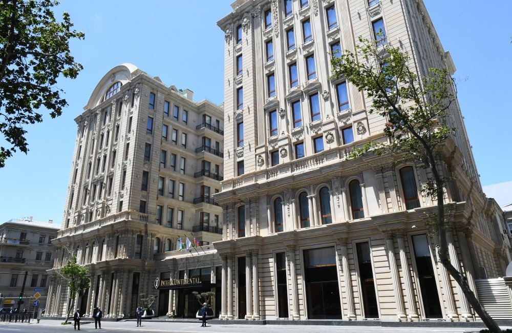 Azerbaijani president, first lady attend inauguration of InterContinental Baku hotel (PHOTO)