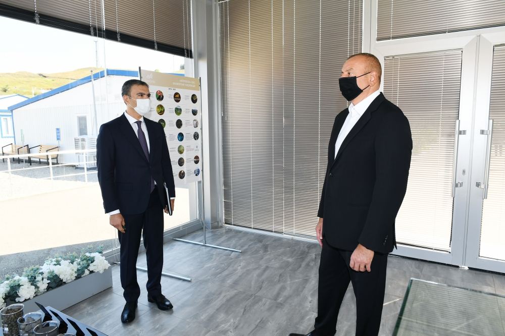 Azerbaijani president views activity of Chovdar integrated regional processing area of AzerGold in Dashkasan district (PHOTO)