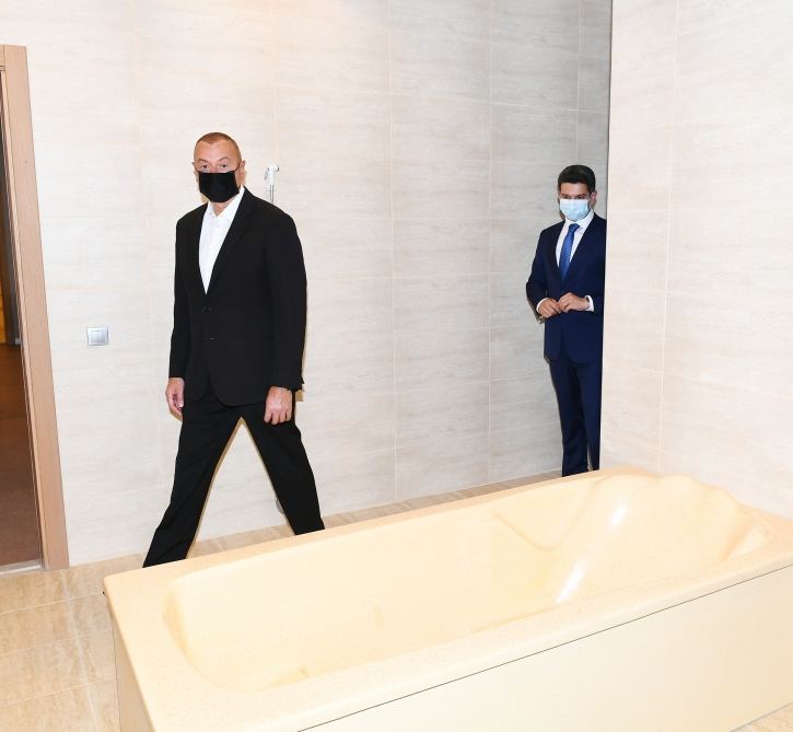 President Ilham Aliyev attends opening of Naftalan Central Sanatorium (PHOTO)