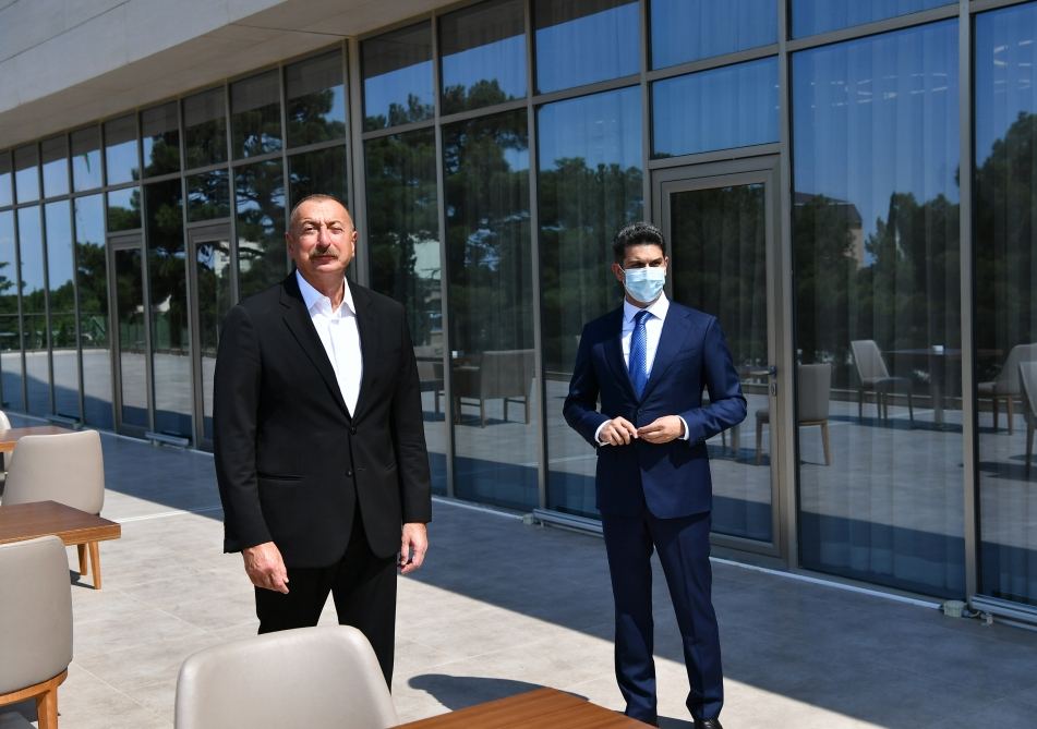 President Ilham Aliyev attends opening of Naftalan Central Sanatorium (PHOTO)