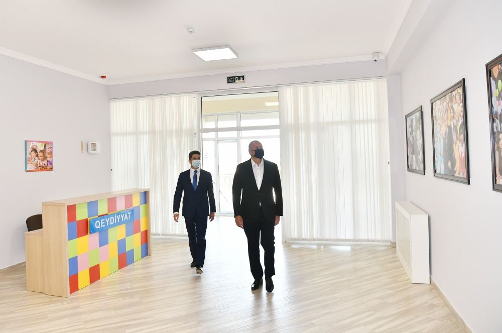 President Ilham Aliyev inaugurates 200-seat orphanage-kindergarten in Naftalan city (PHOTO)