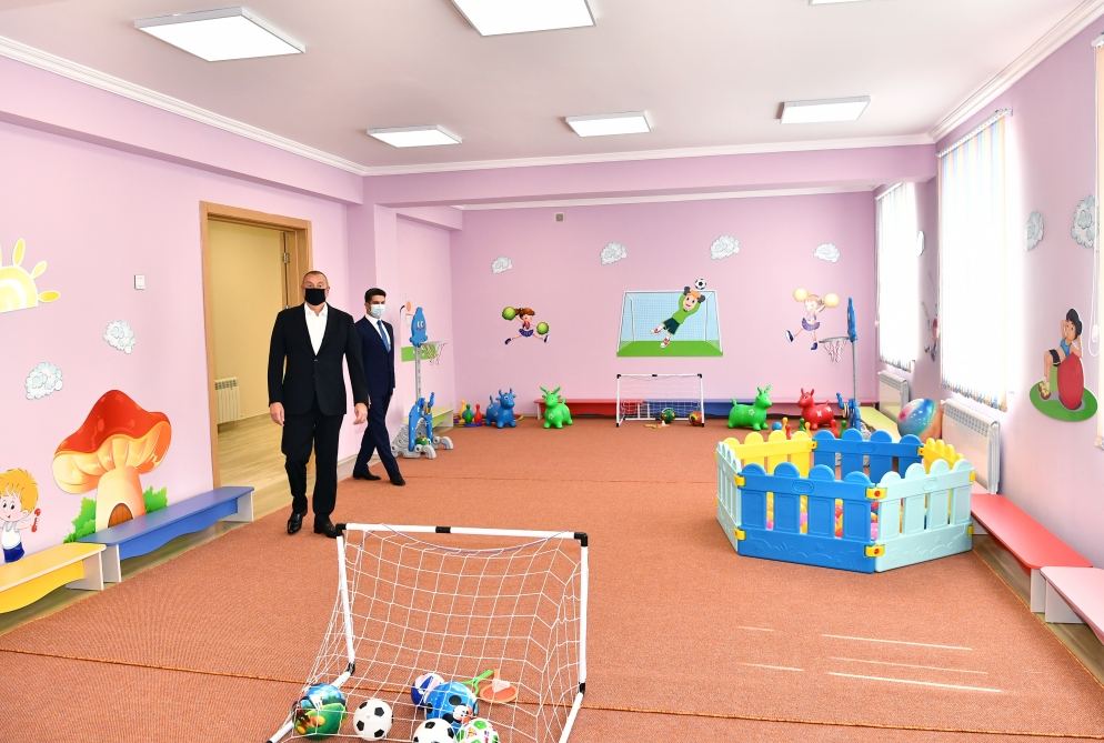President Ilham Aliyev inaugurates 200-seat orphanage-kindergarten in Naftalan city (PHOTO)