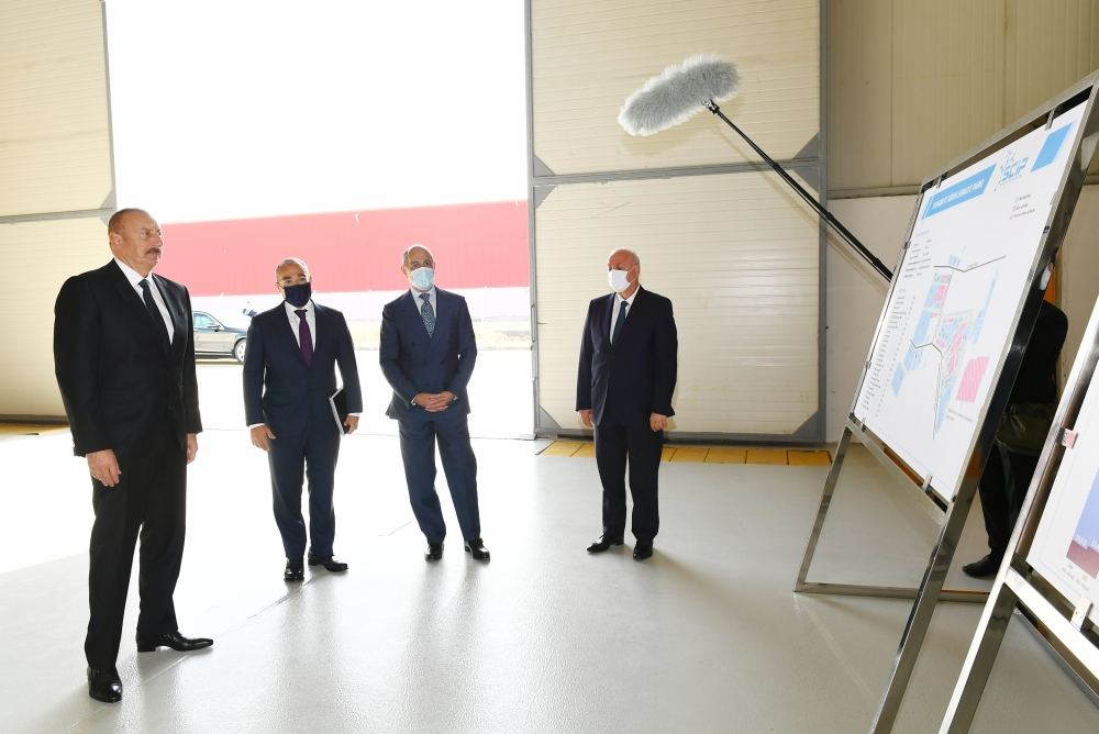President Ilham Aliyev attends launches Azmonbat enterprise in Sumgayit Chemical Industrial Park (PHOTO)