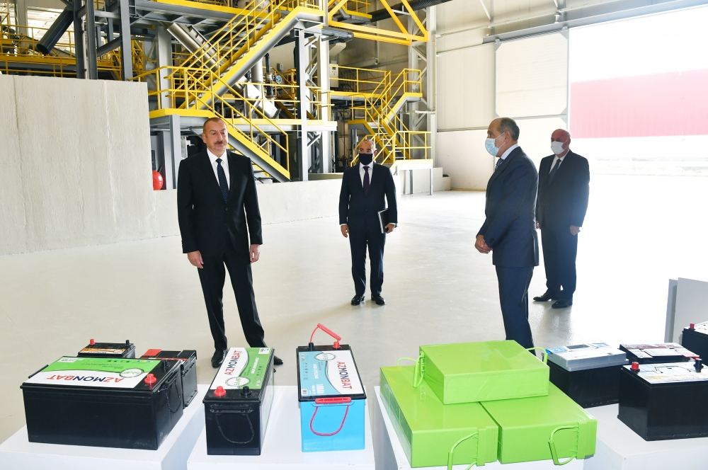 President Ilham Aliyev attends launches Azmonbat enterprise in Sumgayit Chemical Industrial Park (PHOTO)