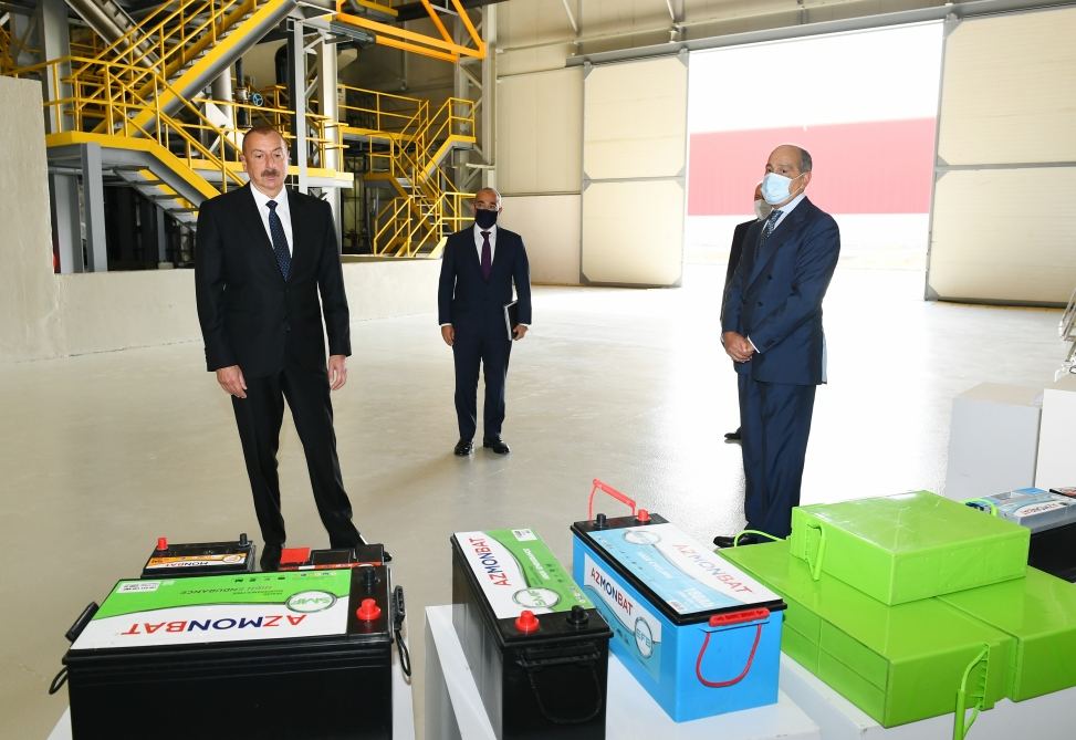 President Ilham Aliyev attends launches Azmonbat enterprise in Sumgayit Chemical Industrial Park (PHOTO)