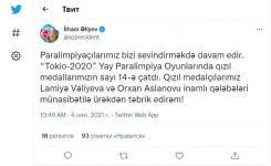 President Ilham Aliyev congratulates Azerbaijani athletes who won next gold medals at Tokyo 2020 Summer Paralympic Games