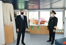Президент Ильхам Алиев принял участие в церемонии сдачи в эксплуатацию нефтеналивного танкера «Кяльбаджар» (ФОТО/ВИДЕО)
