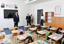 Azerbaijani president, first lady attend inauguration of new building of Baku European Lyceum (PHOTO)