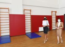 Azerbaijani president, first lady attend inauguration of new building of Baku European Lyceum (PHOTO)