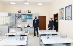 President Ilham Aliyev views conditions created at secondary school No 71 in Sabunchu district (PHOTO)