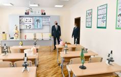 President Ilham Aliyev views conditions created at secondary school No 71 in Sabunchu district (PHOTO)