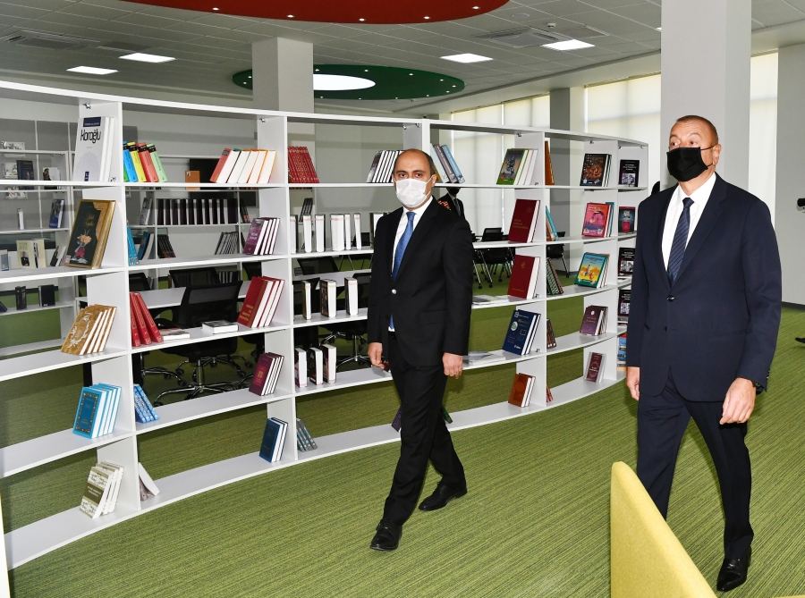 Azerbaijani president, first lady attend inauguration of new building of Baku European Lyceum (PHOTO)