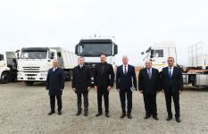 Azerbaijani president lays foundation for joint service center of KAMAZ  and Ganja Automobile Plant in Jabrayil (PHOTO)