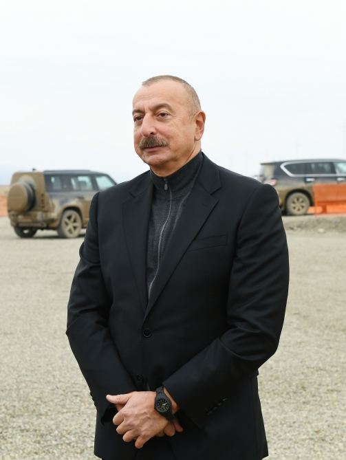 Azerbaijani president lays foundation for joint service center of KAMAZ  and Ganja Automobile Plant in Jabrayil (PHOTO)