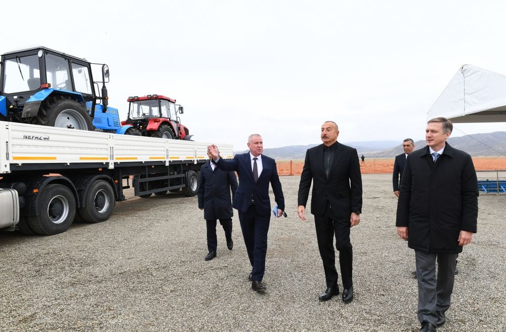 Azerbaijani president lays foundation for joint service center of KAMAZ  and Ganja Automobile Plant in Jabrayil (PHOTO)