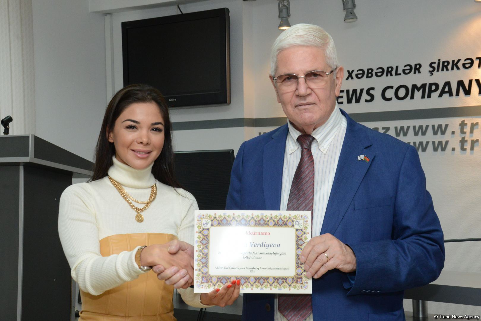 Азербайджанские медийные личности отмечены дипломами Международной Ассоциации Азербайджан-Израиль (ВИДЕО, ФОТО)