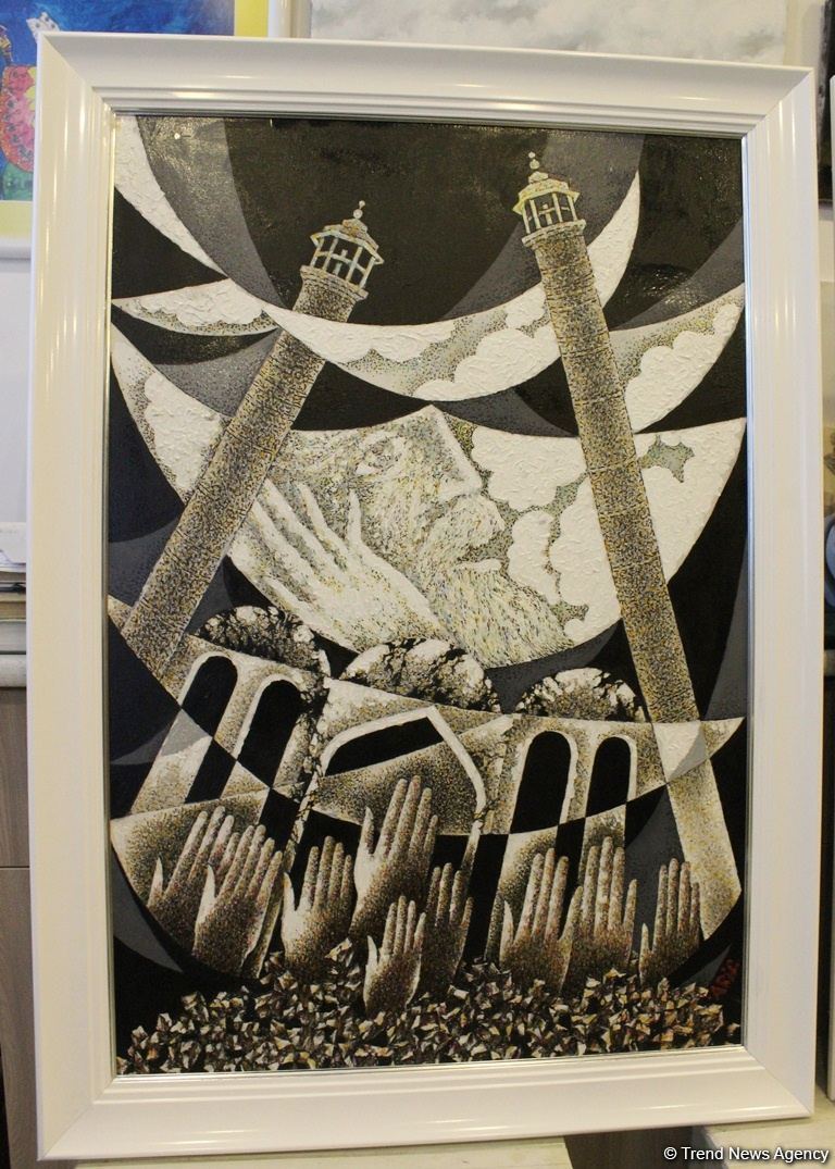 "Посвящение Агдаму" – триптих народного художника Арифа Гусейнова (ФОТО)
