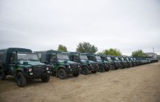 President Ilham Aliyev and First Lady Mehriban Aliyeva view conditions created at military unit complex in Zangilan district (PHOTO)