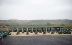President Ilham Aliyev and First Lady Mehriban Aliyeva view conditions created at military unit complex in Zangilan district (PHOTO)
